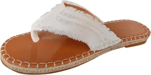 Women's Summer Fashion Toe Flat Bottom Fabric Thongs Slippers Casual Comfortable Womens Women's Fuzzy Slippers Pom