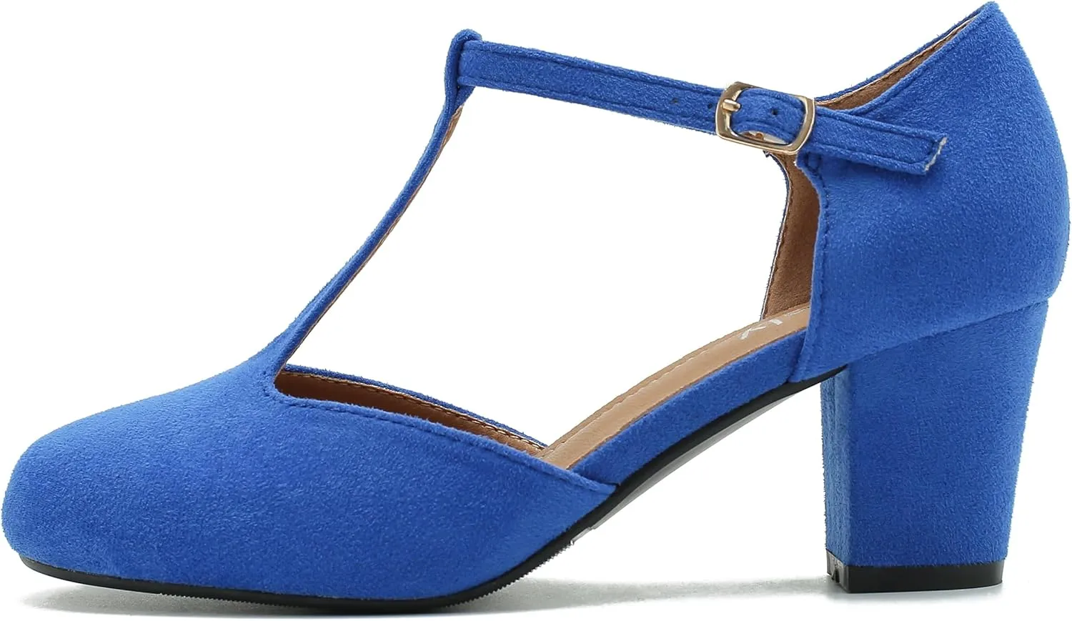 Womens T Strap Mary Jane Shoes Chunky Block Heel Ankle Strap Buckle Dress Pumps