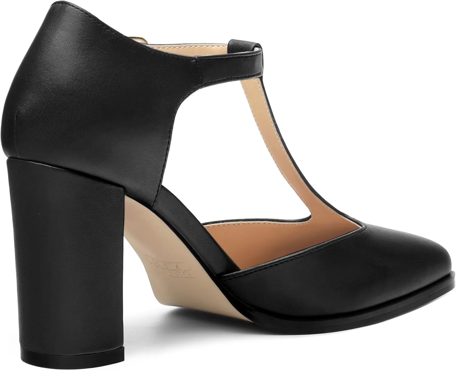 Womens T Strap Mary Janes Pumps, Square Toe Block High Heel Ankle Strap Shoes for Women