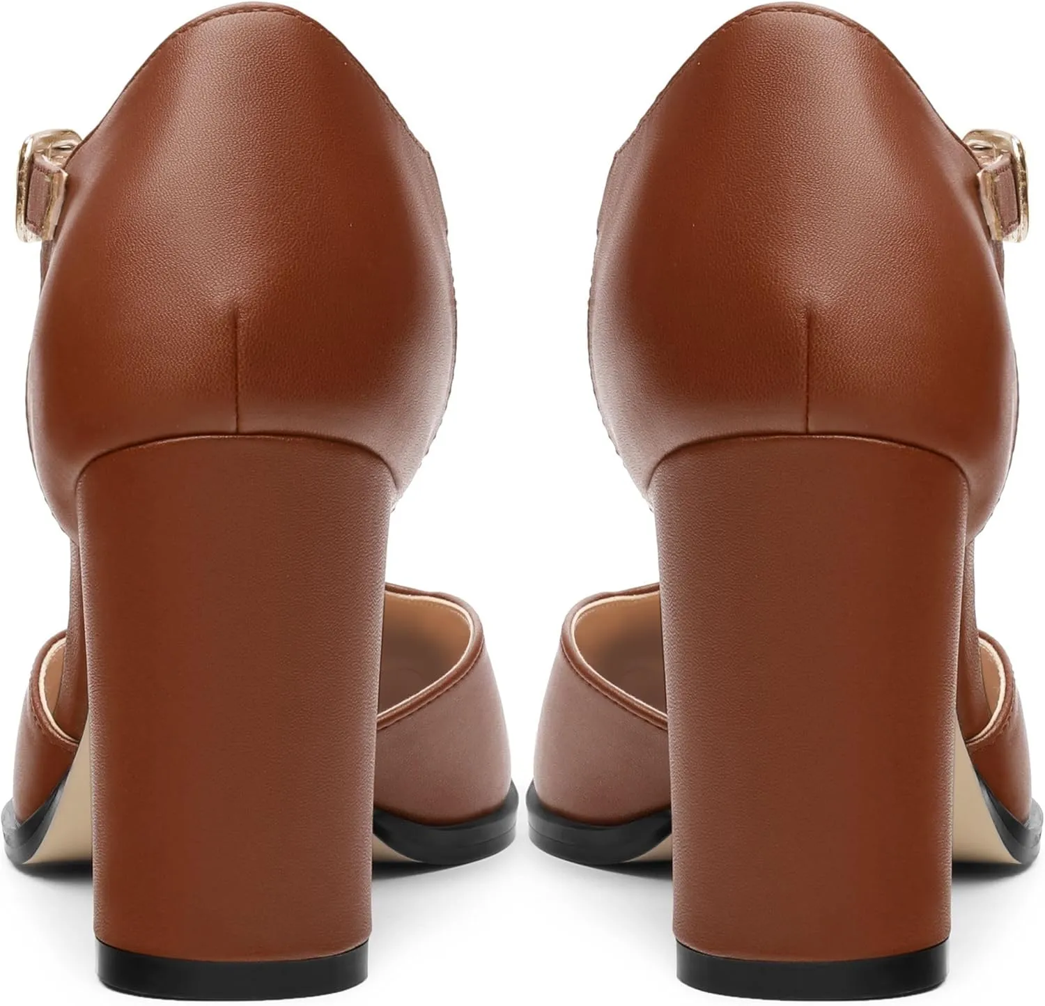 Womens T Strap Mary Janes Pumps, Square Toe Block High Heel Ankle Strap Shoes for Women