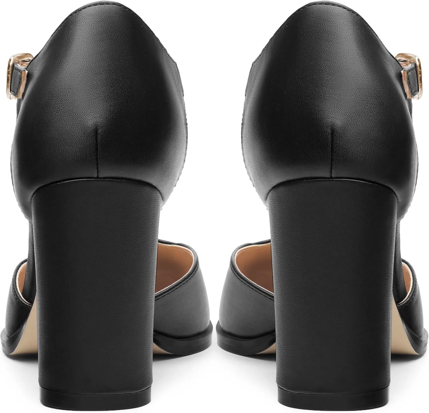 Womens T Strap Mary Janes Pumps, Square Toe Block High Heel Ankle Strap Shoes for Women