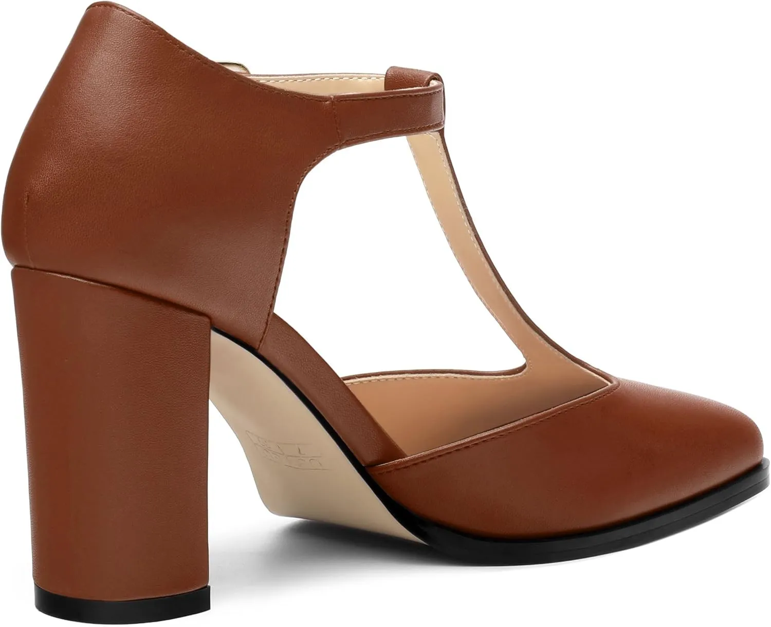 Womens T Strap Mary Janes Pumps, Square Toe Block High Heel Ankle Strap Shoes for Women