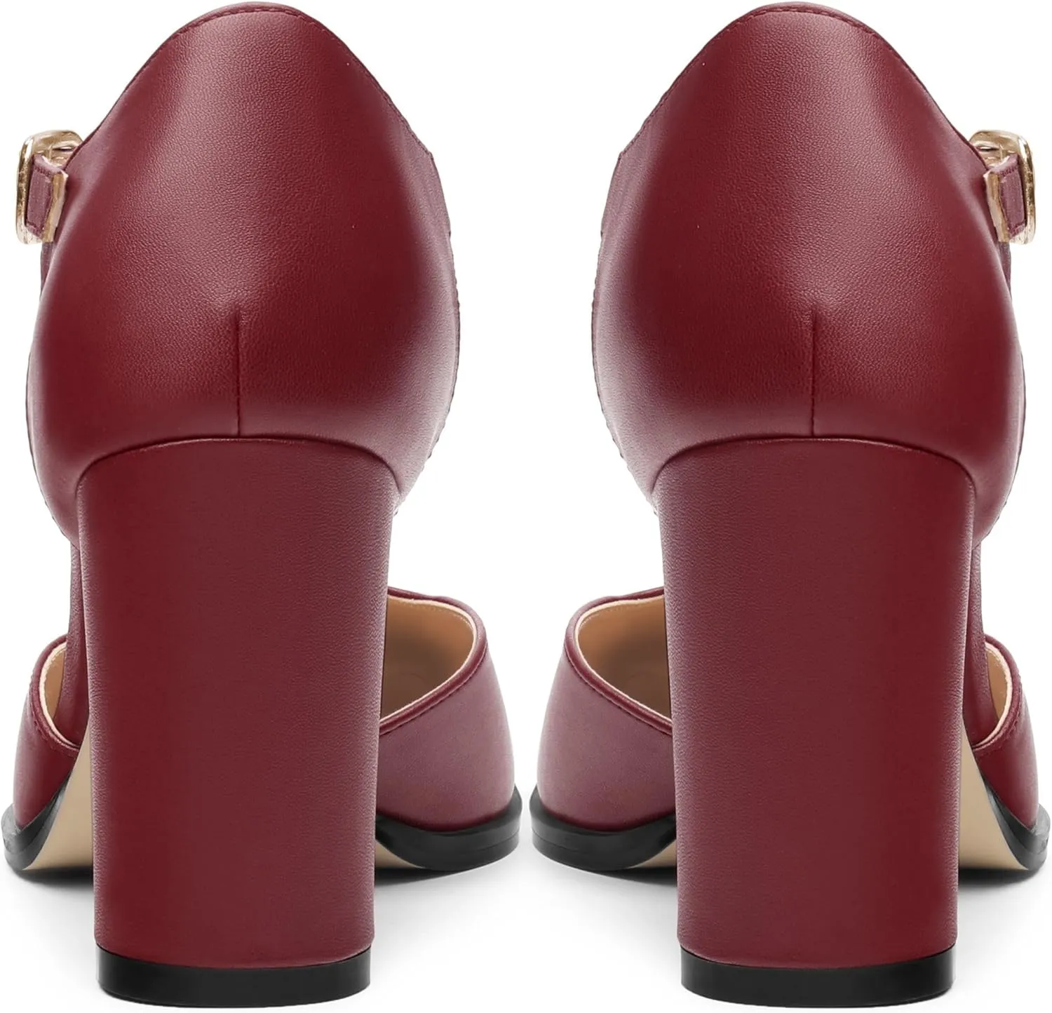 Womens T Strap Mary Janes Pumps, Square Toe Block High Heel Ankle Strap Shoes for Women