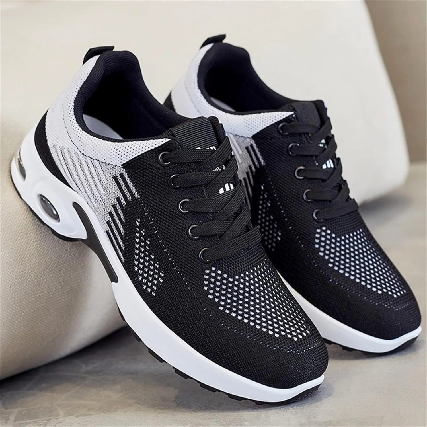 Womens Walking Sneakers Air Cushion Running Shoes Lightweight Quick-Dry Tennis Shoe Fashion Mesh Breathable Gym Sneaker Athletic Comfortable Casual Shoes Work Sneakers