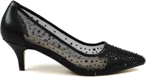 Womens/Ladies Alisha Faux Gemstone Court Shoes (5) (Black)