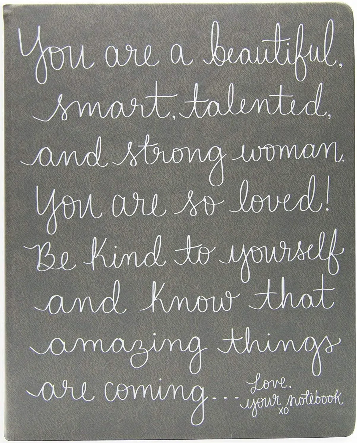 WORLD TRAVELER Eccolo Dayna Lee Collection Grey “Love, Your Notebook” 8x10 Inspiring Hardcover Journal/Notebook, 256 Acid-Free Lined Pages
