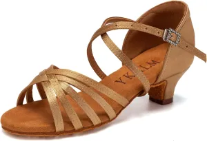YKXLM Latin Dance Shoes Ballroom Women Salsa Tango Performance Practice Dancing Shoes,259