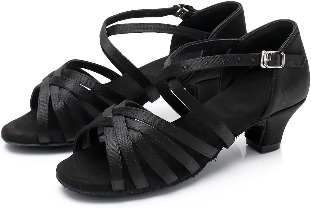 YKXLM Latin Dance Shoes Ballroom Women Salsa Tango Performance Practice Dancing Shoes,259