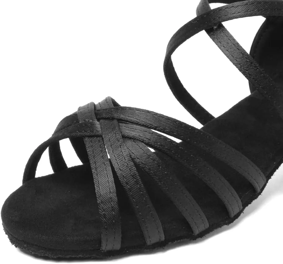 YKXLM Latin Dance Shoes Ballroom Women Salsa Tango Performance Practice Dancing Shoes,259