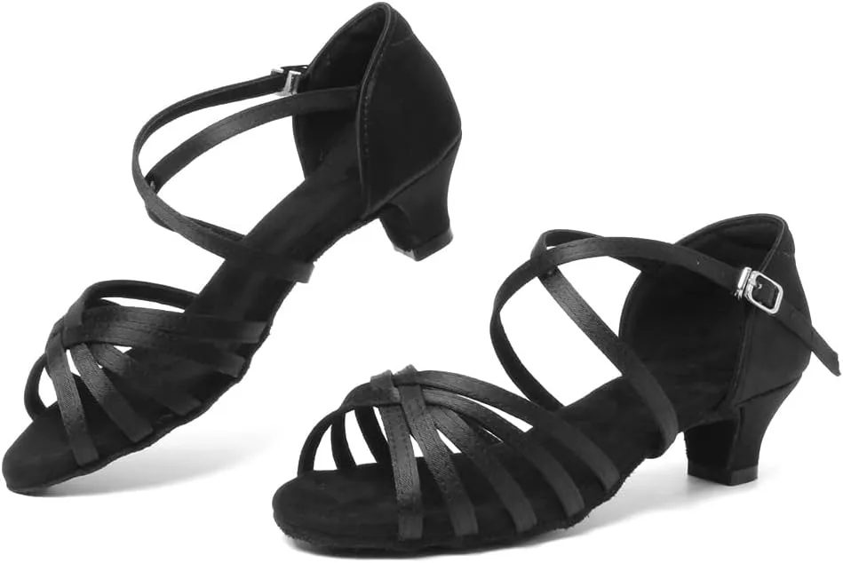 YKXLM Latin Dance Shoes Ballroom Women Salsa Tango Performance Practice Dancing Shoes,259