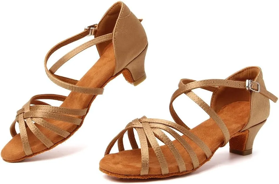 YKXLM Latin Dance Shoes Ballroom Women Salsa Tango Performance Practice Dancing Shoes,259