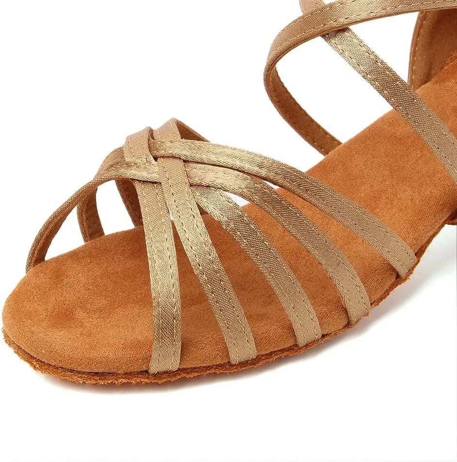 YKXLM Latin Dance Shoes Ballroom Women Salsa Tango Performance Practice Dancing Shoes,259