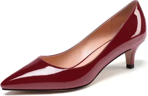 YODEKS Women's Kitten Heel Pumps Pointed Toe Low Heel Pumps Slip on Comfort Dress Shoes 2 Inches Heels for Party Wedding Dress