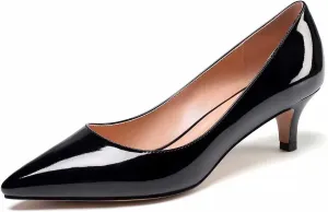 YODEKS Women's Kitten Heel Pumps Pointed Toe Low Heel Pumps Slip on Comfort Dress Shoes 2 Inches Heels for Party Wedding Dress
