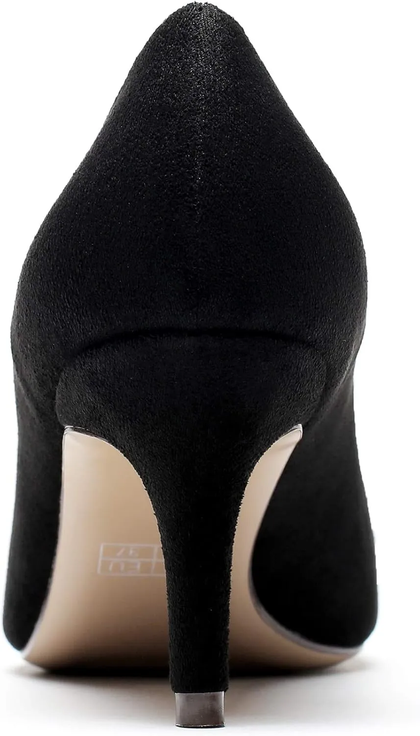 YODEKS Women's Kitten Heel Pumps Pointed Toe Slip On Classic Low Mid Heel Dress Shoes