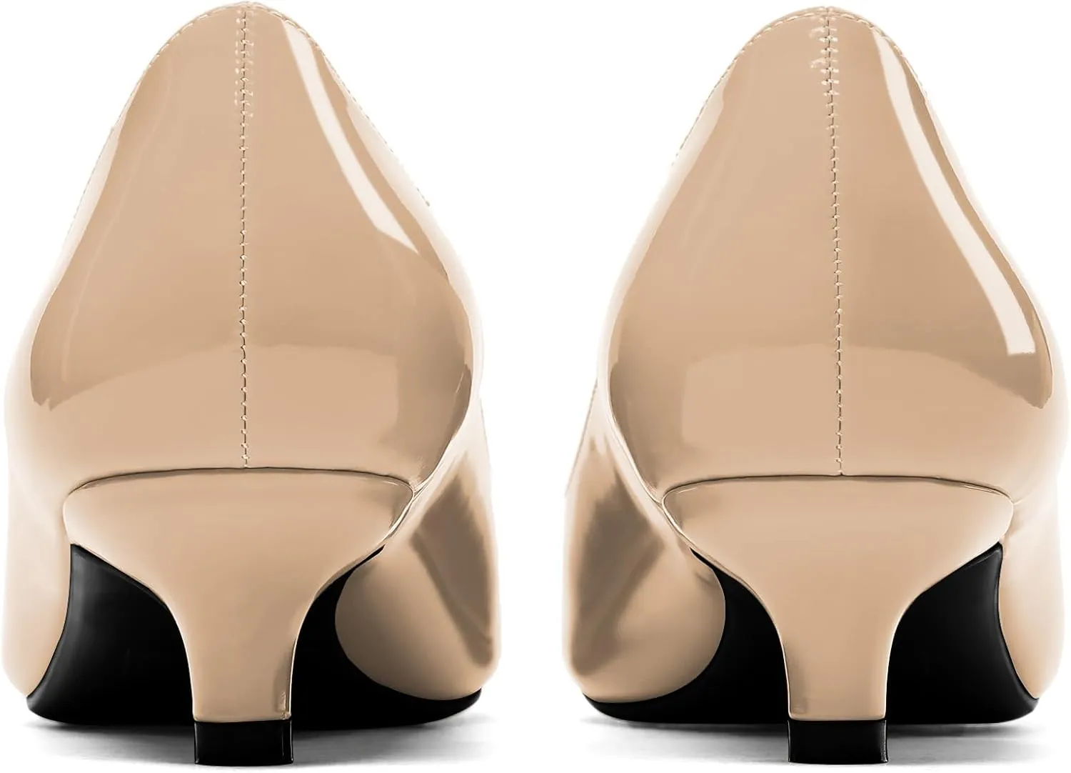 YODEKS Women's Low Kitten Heel Pumps Slip on Pointed Closed Toe 1.5 Inch Casual Office Work Dress Shoes