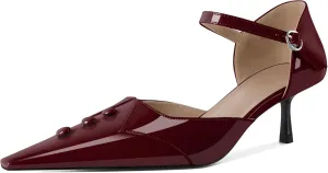 Zamikoo Women Kitten Heel Pointed Toe Ankle Strap Mary Jane Low Heel Pumps Shoes Women