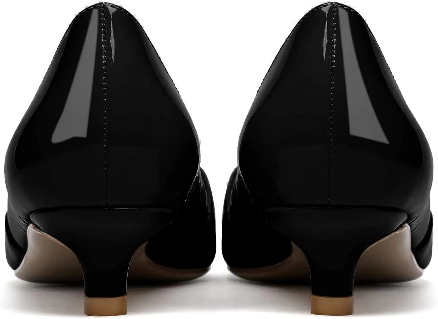 Zamikoo Women's Kitten Heel Pumps Pointed Toe Slip On 1.5 Inches Low Heel Patent Leather Dress Shoes US Size 5 - Size 13