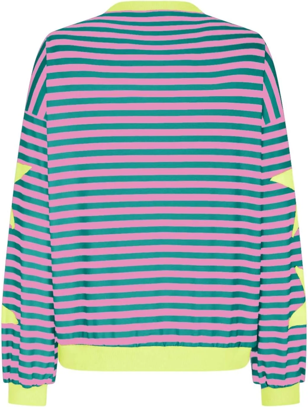 ZDRZK Striped Oversized Sweatshirt Women Long Sleeve Star Graphic Tee Shirts Crewneck 2024 Fall Loose Pullover Clothes