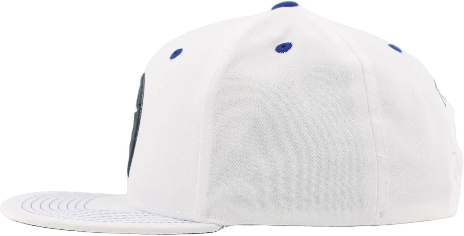 ZHATS NHL Officially Licensed Adjustable Snapback Hat Flat Bill Z11 Pop White