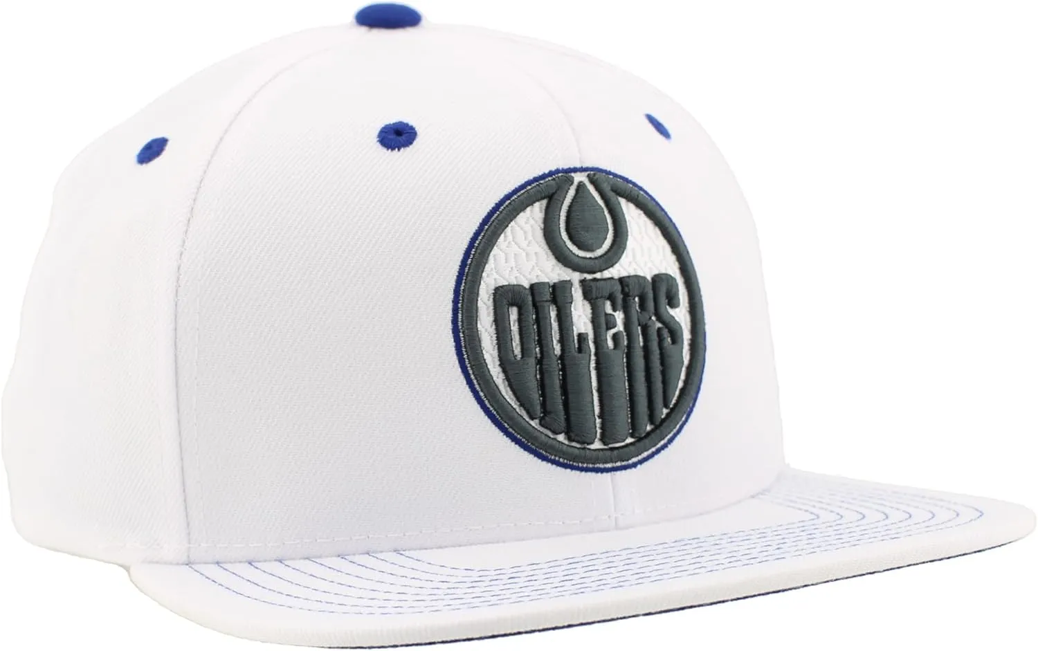 ZHATS NHL Officially Licensed Adjustable Snapback Hat Flat Bill Z11 Pop White