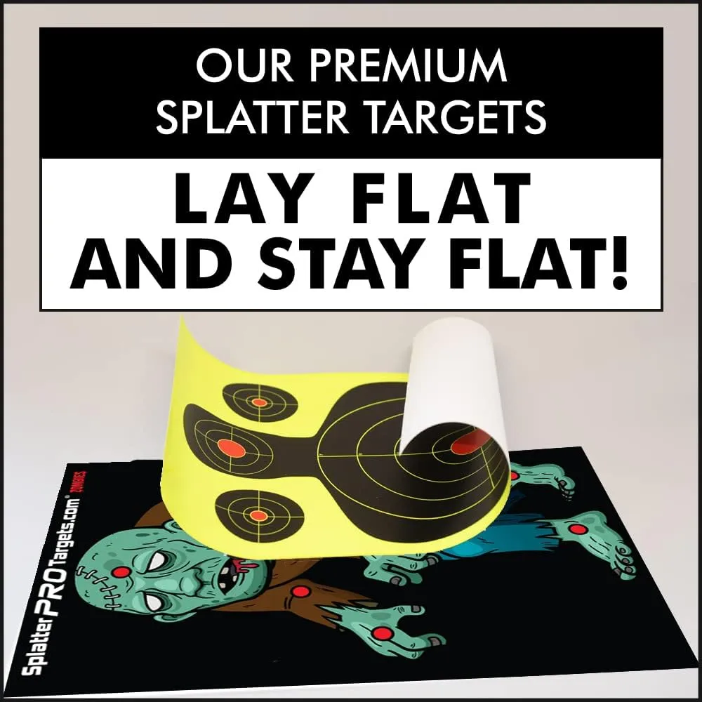 Zombie Splatter Targets, 12x18. Shots Burst with a Bright Splatter Upon Impact. Instantly See Your Hits and Misses!