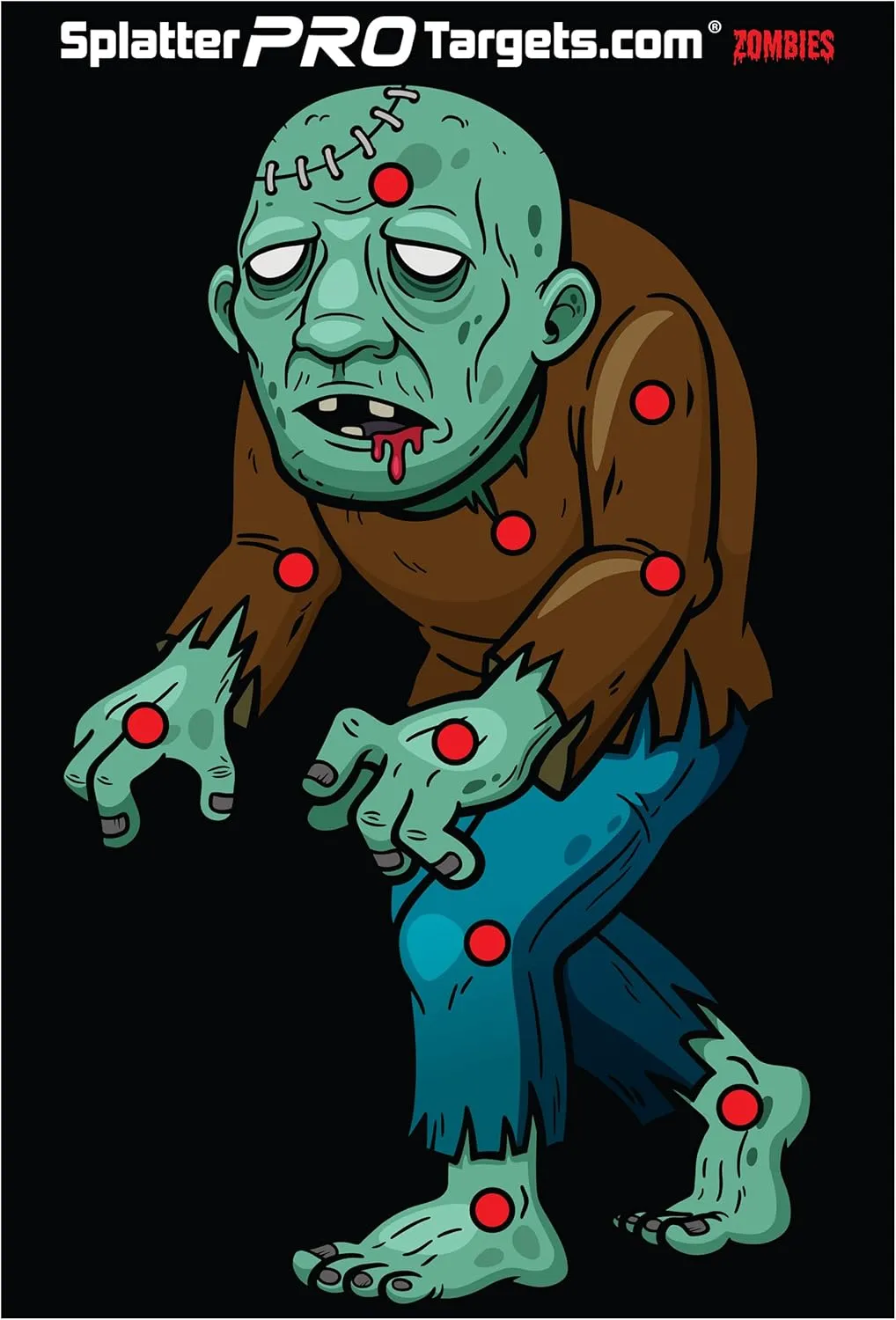 Zombie Splatter Targets, 12x18. Shots Burst with a Bright Splatter Upon Impact. Instantly See Your Hits and Misses!