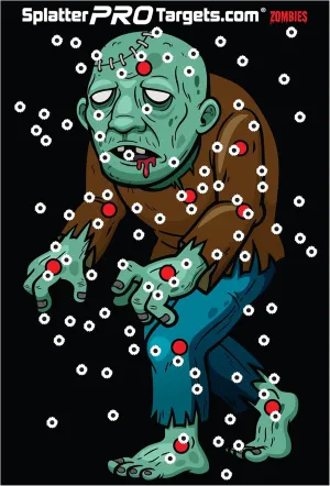 Zombie Splatter Targets, 12x18. Shots Burst with a Bright Splatter Upon Impact. Instantly See Your Hits and Misses!